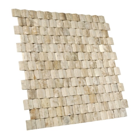 Panou decorativ 3D, Tec, Baileo White Wash, 6 placi 40x40cm, 0.96 mp - Img 3