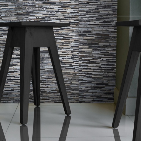 Panou decorativ 3D, Tec, Besar Black &amp; White, 6 placi 42x42cm, 1.05 mp - Img 2