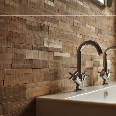 Panou decorativ 3D, Tec, Joglo Natural, 10 placi 60x20 cm, 1.04 mp - Img 2