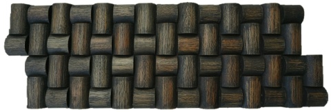 Panou decorativ 3D, Tec, Rumah Gadang, 9 placi 60x20 cm, 1 mp - Img 4