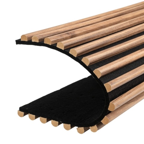 Panou riflaj acustic decorativ, MDF si pasla, AC13, 240x60x2.1cm, Stejar - Img 2