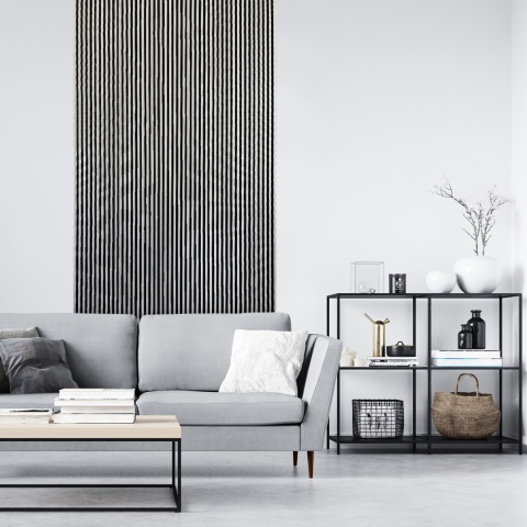 Panou riflaj decorativ 3D Asti, Silver, 12.2x1.2x270 cm - Img 2