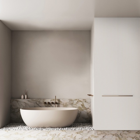 Panou riflaj decorativ 3D Gresso, Natural Light, 25x1.3x270 cm - Img 2