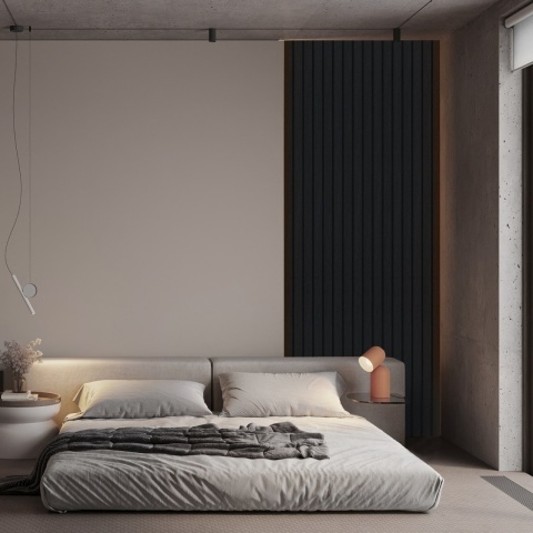 Panou riflaj decorativ 3D Roca, Onyx Black, 25x2x270 cm - Img 4
