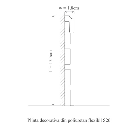 Plinta poliuretan flexibil, Manavi, S26F-17.5x1.8x200 cm - Img 2