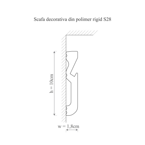 Scafa polimer rigid, Manavi, S28-10x1.8x200 cm - Img 2