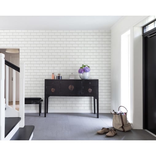 Tapet Bistro Tiles, White, Rebel Walls