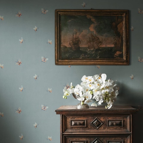 Tapet lavabil, Butterflies, Misty Blue, Sandberg, 5.3mp / rola - Img 4