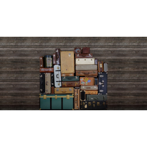 Tapet Stacked Suitcases, Heap, repetitiv, Rebel Walls - Img 2