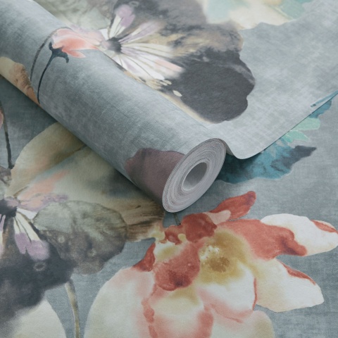 Tapet, Water Lilies, Mineral Green Luxury Floral, 1838 Wallcoverings, 5.3mp / rola - Img 2