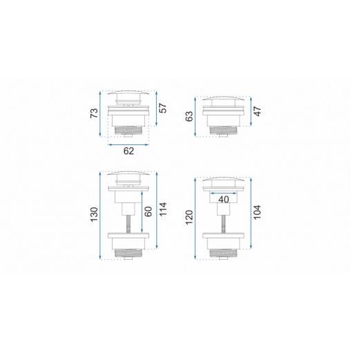 Ventil lavoar Click-Clack universal negru periat Rea Old - Img 4