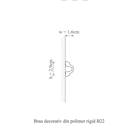Brau polimer rigid, Manavi, B22 - 2.9x1.6x200 cm - Img 2