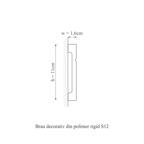 Brau polimer rigid, Manavi, S12-11x1.6x200 cm - Img 2