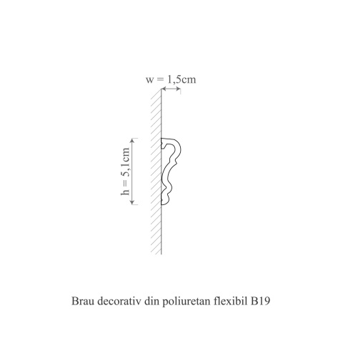 Brau poliuretan flexibil, Manavi, B19F-5.1x1.5x200cm - Img 2