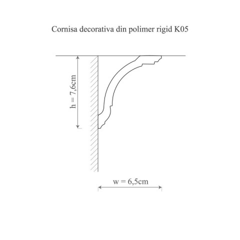 Cornisa polimer rigid, Allegria, K5 - 6.5x7.6x200 cm - Img 2