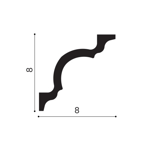 Cornisa polimer rigid, Manavi, C8 - 8x8x200 cm - Img 2