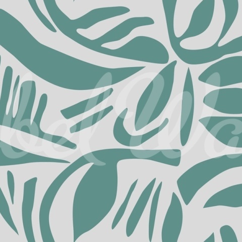 Fototapet, Abstract Leafs, Turquoise, Rebel Walls - Img 2