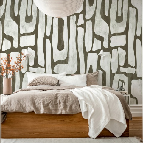Fototapet, Aesthetic Shapes, Brown, Rebel Walls - Img 3