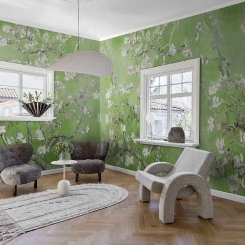 Fototapet, Almond Blossom, Green, Rebel Walls