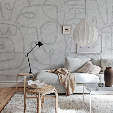 Fototapet, Artsy, Soft White, Rebel Walls - Img 3