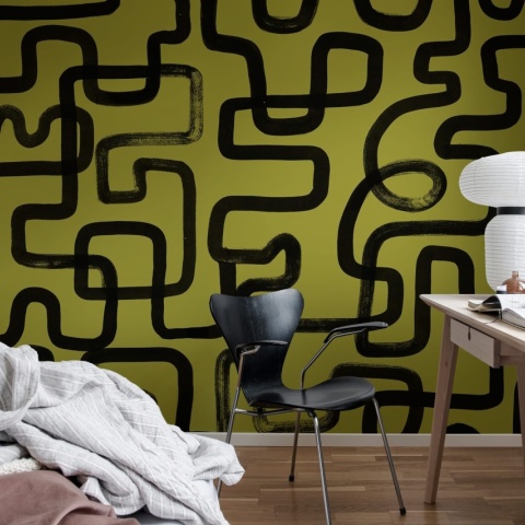 Fototapet, Artzy Lines, Yellow, Rebel Walls - Img 6