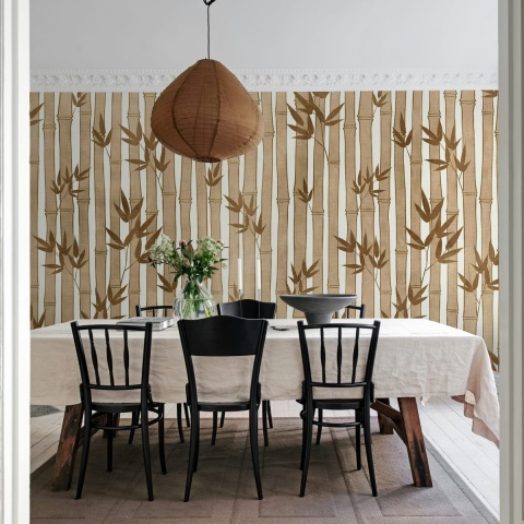 Fototapet, Bamboo Forest, Brown, Rebel Walls - Img 3