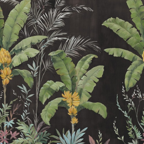 Fototapet, Banana Tree Jungle, Black, Rebel Walls - Img 2
