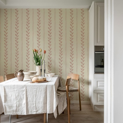 Fototapet, Bayleaf Stripe, Pink, Rebel Walls - Img 3