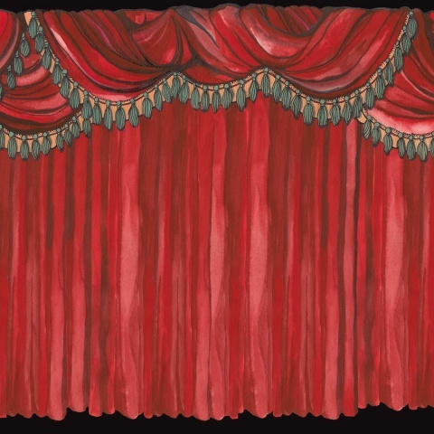 Fototapet, Behind the Curtains, Red, Rebel Walls - Img 2