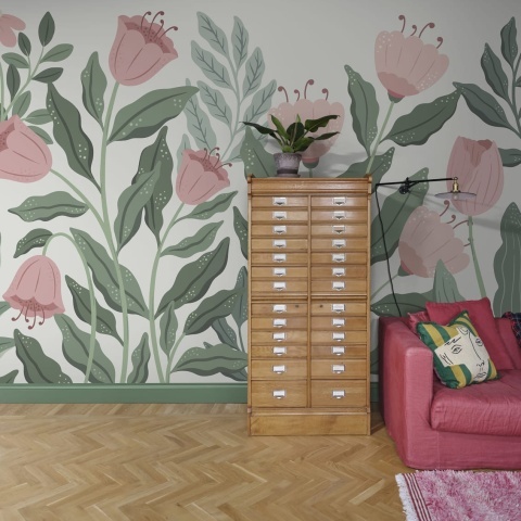 Fototapet, Big Blossom, Light Pink, Rebel Walls - Img 3