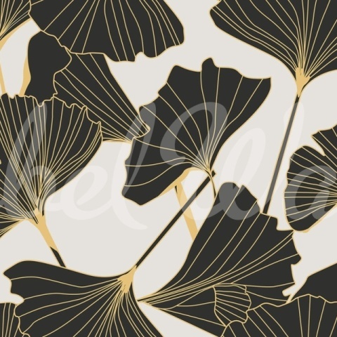 Fototapet, Big Ginko, Black &amp; White, Rebel Walls - Img 2