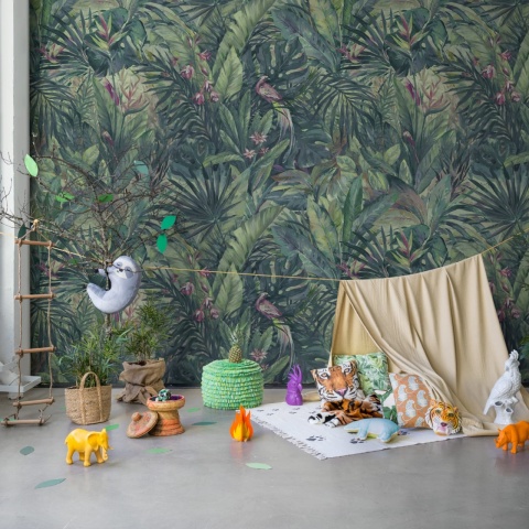 Fototapet, Birds in the Jungle, Blue, Rebel Walls - Img 3