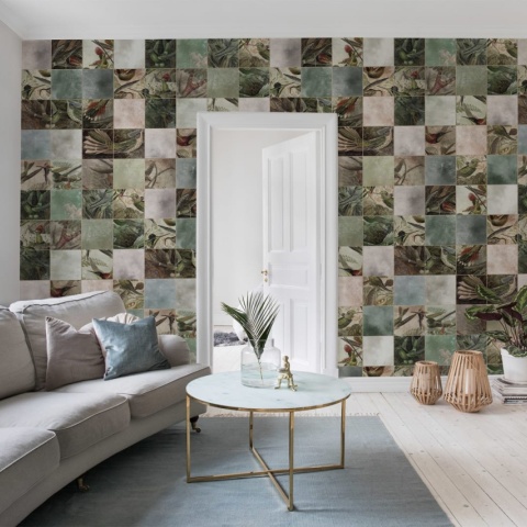 Fototapet, Birds of Paradise, Tiles, Rebel Walls
