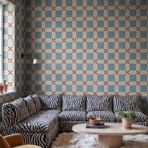 Fototapet, Bold Grid, Light Blue, Rebel Walls - Img 3