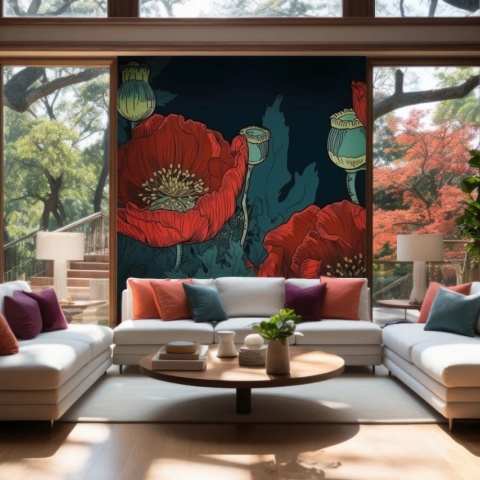 Fototapet Botanic Nectar Pavot Rêve NP118 - Img 2
