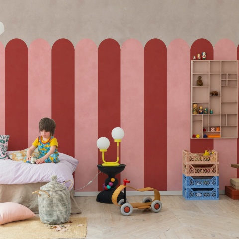 Fototapet, Circus Stripes, Raspberry, Rebel Walls - Img 3