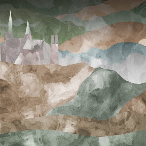 Fototapet, Cliff Castle, Pastel, Rebel Walls - Img 5
