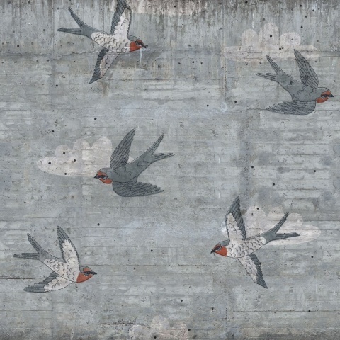 Fototapet, Concrete Art, Swallow, Rebel Walls - Img 2