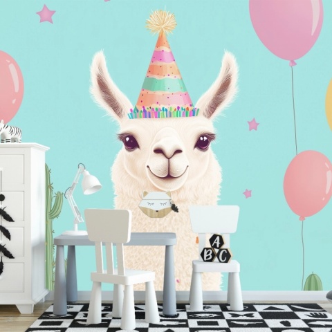 Fototapet copii, Birthday llama 020