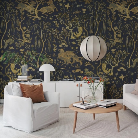 Fototapet, Dragon Garden, Gold, Rebel Walls
