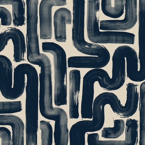 Fototapet, Drape Brush, Dark Blue, Rebel Walls - Img 2