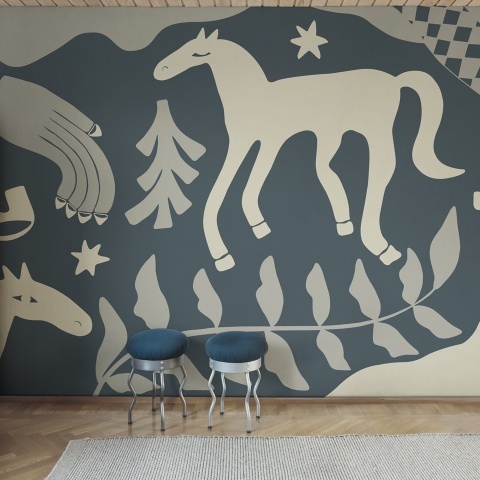 Fototapet, Emmas Horses, Blue, Rebel Walls - Img 3