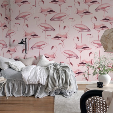 Fototapet, Flamingos, Bubblegum, Rebel Walls
