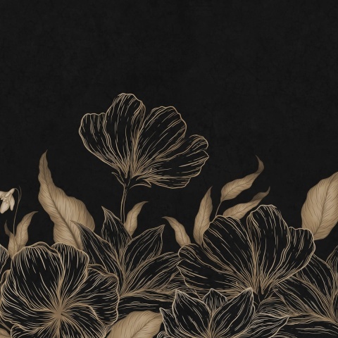 Fototapet, Floral Fantasy, Black, Rebel Walls - Img 2