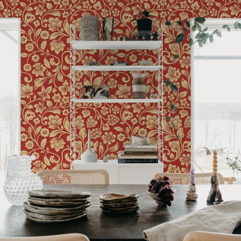 Fototapet, Floral Opulence, Red, Rebel Walls - Img 3
