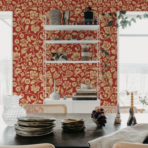 Fototapet, Floral Opulence, Red, Rebel Walls - Img 3