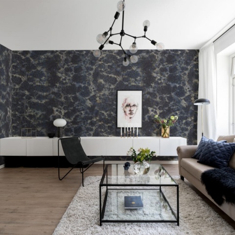 Fototapet, Flow, Dark Blue, Rebel Walls - Img 4