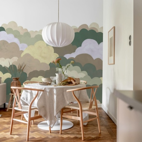 Fototapet, Fun Clouds, Green, Rebel Walls