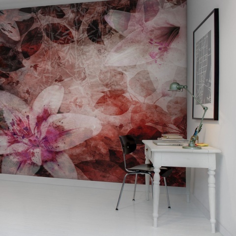 Fototapet, Garden of Dreams, Red, Rebel Walls