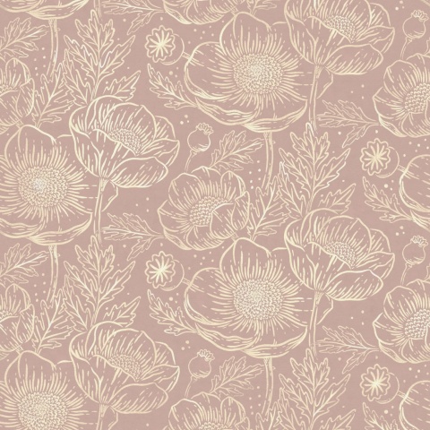 Fototapet, Golden Poppy, Dusty Pink, Rebel Walls - Img 5